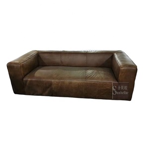 Divano divano <span class=keywords><strong>in</strong></span> <span class=keywords><strong>pelle</strong></span> Vintage retrò Set di mobili marrone scuro divano divano soggiorno casa 1 pezzo di cartone divano divano - Product Image 2