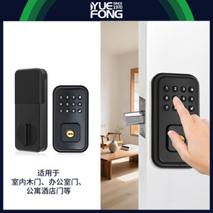Yuefeng Smart <b>Lock</b> Electronic Door <b>Lock</b> Zinc Alloy Black Password <b>Key</b> Unlock Wooden Door - Product Image 4