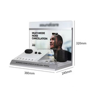 Support d'affichage portable en acrylique pour écouteurs Bluetooth à LED, personnalisé et écologique, pour comptoir de magasin de détail