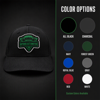 Casquette Trucker à Patch Brodé Six Panneaux Snapback Noir Vert Kelly Emblème Automobile Certifié CE Vente en Gros