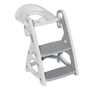 Childrens Potty Seat Plastic Toilet Ladder With Grab <b>Bar</b> For 2-4 Years Kids Bathroom Use - Product Image 2