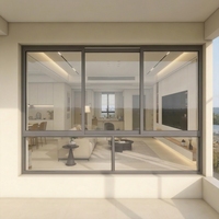 Ventana Corredera de Aluminio AS2047 con Doble Vidrio Templado Aislante, Ventana Corredera de Ahorro Energético para Proyectos Residenciales en Australia