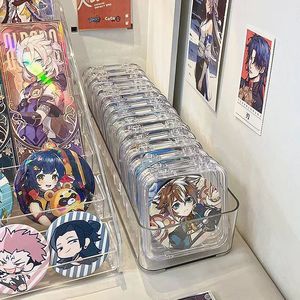 <b>Plastic</b> Storage <b>Box</b> With Compartments Transparent Rectangle <b>Large</b> Capacity For Badge Display Desktop Organizing - Product Image 2