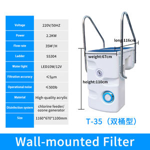 <span class=keywords><strong>Filtre</strong></span> de <span class=keywords><strong>piscine</strong></span> à installation facile <span class=keywords><strong>Filtre</strong></span> de filtration intégré sans tuyau suspendu au mur <span class=keywords><strong>pour</strong></span> <span class=keywords><strong>piscine</strong></span> Système de solution d'eau - Product Image 2