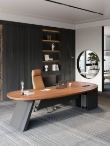 Bureau <span class=keywords><strong>de</strong></span> direction en bois massif, durable, moderne, luxueux, haut <span class=keywords><strong>de</strong></span> gamme, usage commercial, origine Guangdong Chine 2026 - Product Image 2