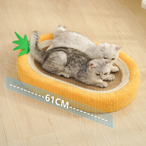 Usine en gros ananas ovale sisal chat planche à gratter repos et jouer grand diamètre litière pour chat polyvalent chat gratter - Product Image 3