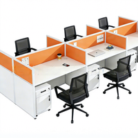 Ensemble de chaises de bureau, poste de travail pour 4/6 personnes, cloison de bureau, design moderne minimaliste, matériau PVC, résistant aux taches, anti-salissures