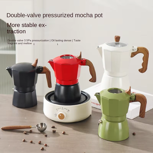 Nouveau design OEM personnalisé classique en aluminium <span class=keywords><strong>pas</strong></span> <span class=keywords><strong>cher</strong></span> cafetière expresso Moka Pot usage domestique Moka Pot portable en aluminium Mokapot - Product Image 3