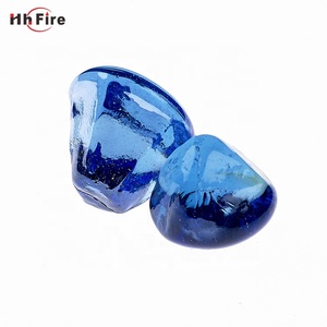 Diamanti blu cobalto lustro decorativi diamante di cristallo paesaggio di pietre di vetro lucide perline fuoco pozzo camino <span class=keywords><strong>pietra</strong></span> di vetro - Product Image 2