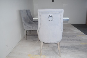 Juego de Comedor Moderno A8082 de Acero Inoxidable Cromado con <span class=keywords><strong>4</strong></span> Círculos, Mesa de Comedor y 6 Sillas - Product Image 5