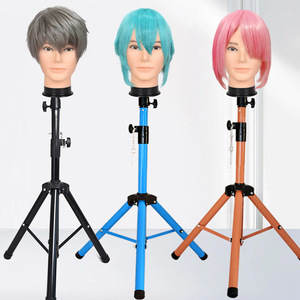 Support de Tête de Mannequin Universel Moderne pour l'Industrie, Trépied Réglable en Métal Pliable, Présentoir Commercial pour Perruques de Salon, Noir - Product Image 2