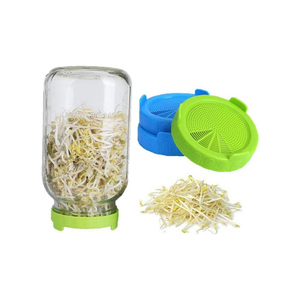 Tapa de plástico gris, verde y azul sin BPA para tarros Mason de boca ancha - Product Image 2