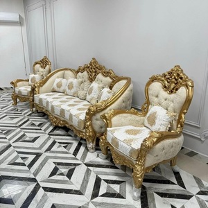 Canapé de salon royal cinq places avec structure en bois massif et assise rembourrée luxueuse pour une décoration intérieure élégante - Product Image 2