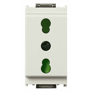 2P + T P17 16A/11ซ็อกเก็ตสีขาว4.1x2.8x5.3 cm สำหรับการเชื่อมต่อไฟฟ้า - Product Image 1