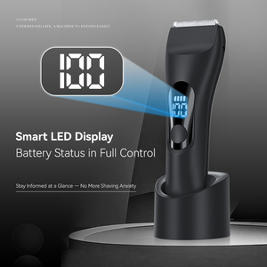 男性用フェイシャルヘアトリマー 電気シェーバー 防水 ウェット/ドライ ロータリーセラミックブレード リチウム電池 - Product Image 5