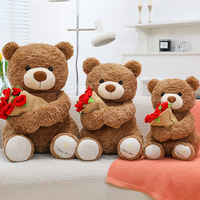 Boneka Beruang Mawar Lucu Hadiah Hari Valentine/Ulang Tahun/Hari Libur Mainan Penghibur Gantungan Mesin Cakar Hadiah Pasangan Kapas PP Super