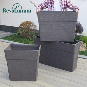 Vente directe d'usine de grands Pots de jardin extérieurs décoratifs Pots de fleurs rectangulaires en résine de <span class=keywords><strong>haute</strong></span> qualité grands jardinières - Product Image 3