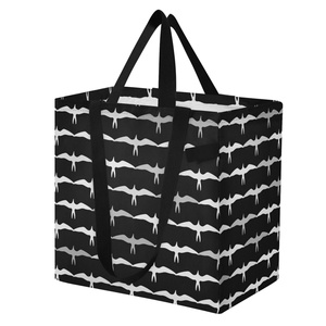 Hawaiian Iwa Birds Print Custom Design <b>Canvas</b> <b>Large</b> Shopper <b>Bag</b> Reusable Grocery <b>Bags</b> with Long Shoulder Strap and Short Handle - Product Image 2