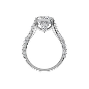 <b>Emerald</b> & Pear Cut Lab Grown Diamond <b>Ring</b> 925 <b>Silver</b> 9kt, 14kt, 18kt Gold Diamond <b>Rings</b> for Women's Engagement <b>Ring</b> - Product Image 3