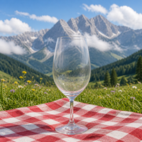 Verre à vin rouge classique en cristal de 370 ml - Élégante coupe à boire pour le Beaujolais, idéale pour les mariages