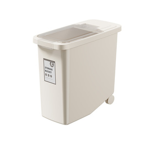 Storage Bucket Rice Storage Box 8L 12.5L 18L Flip Top Lid For Kitchen Food Grade Plastic Rectangle White - Product Image 5