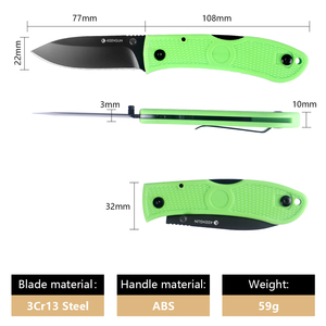 OEM lazer kazınmış EDC cep katlanır taktik avcılık açık kamp için siyah yeşil kolu ile hayatta kalma bıçağı - Product Image 3