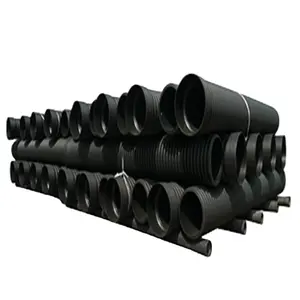 כפול קיר גלי hdpe צינור פלסטיק צינור ניקוז צינור PE גשרון עבור חקלאי מתחת לפני הקרקע ניקוז