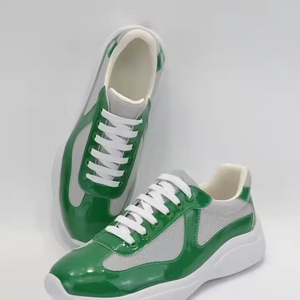 Chaussures de sport de haute qualité respirantes pour la marche en plein air, baskets de luxe en cuir véritable blanc, design tendance - Product Image 3