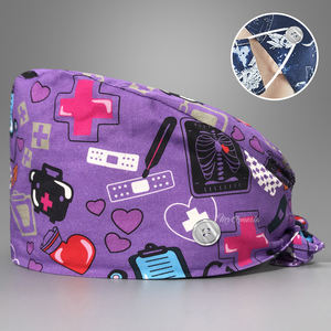 Gorro de Enfermeira Estampado para Mulheres em Algodão Puro, Gorro de Cirurgia Dental Fino com Logotipo Personalizado, Gorro Fofo para Unidade de Cuidados - Product Image 6