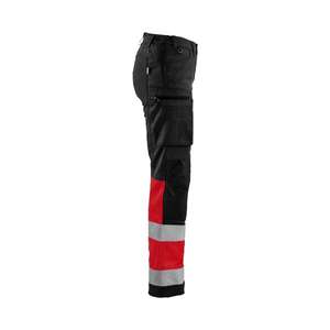 BLAKLADER - 716118119955D20 Women's Hi-Vis <b>trousers</b> with stretch <b>Black</b>/Red - EAN 7330509882757 HI-VIS <b>WORKWEAR</b> - Product Image 3