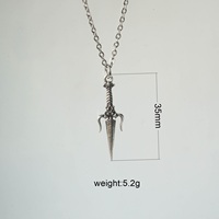 Vente en Gros Rétro Animal Croix Poignard Pendentif Collier Tendance Hip Hop Argent Cubique Charme Bijoux pour Hommes