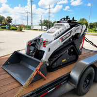Mini-chargeuse sur pneus Tovisen V1000, moteur diesel Kubota 25 CV, certifiée CE EPA, chargeuse compacte sur chenilles, capacité de levage de 0,5 tonne, hydraulique
