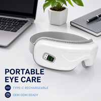 Masque de massage oculaire sans fil personnalisé avec pression d'air, compresse chaude, vibration, musique, design pliable et rechargeable par USB