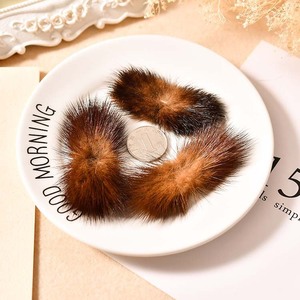 Mink Pom Pom Hair <b>Clip</b> 3x7cm <b>Bow</b> Tie Rabbit Fur DIY Accessory Daily Use - Product Image 4