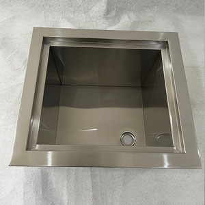 Stainless Steel Ice <b>Bucket</b> Rectangle Sliding <b>Lid</b> Minimalist Design For Bars And Villas - Product Image 2
