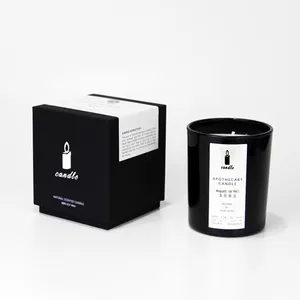 Caja de embalaje con tapa personalizada, set de regalo con logotipo de lujo, vela perfumada de estilo base, para velas