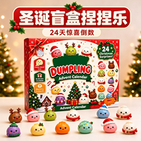 Calendrier de l'Avent 24 Jours : Boîte Mystère avec Jouet Squishy TPR Mochi Doux en Forme de Dumpling – Cadeau de Noël pour Enfants de 2 Ans et Plus