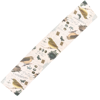 Chemin de table vintage en lin imprimé oiseaux botaniques, décoration de table nature et faune pour repas de printemps, fête de jardin, vente en gros