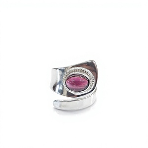Trendy <b>Adjustable</b> 925 Sterling <b>Silver</b> Oval Red Garnet Gemstone Wrap <b>Ring</b> for Women Handmade Collection Bulk - Product Image 1