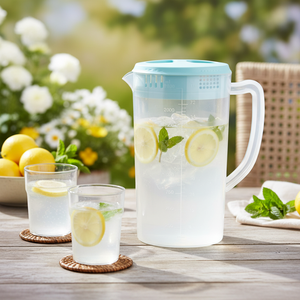 Jarra de Plástico Ecológica sin BPA de 1 Litro con Tapa para Bebidas Frías/Calientes, Jarra de Agua para Limonada, Jarra para Jugos - Product Image 3