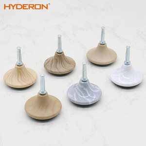 Hyderon Plastic Conical Furniture Legs Wood Grain Adjustable Feet For <b>Sofa</b> Cabinet Table Bed <b>Support</b> - Product Image 1