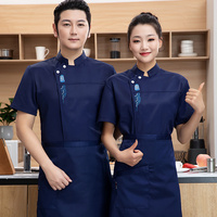 Veste de chef en coton de qualité supérieure, design classique moderne, manches courtes et longues, avec fermeture éclair, uniforme de cuisine pour restaurant