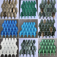 Tuiles en céramique bleues à rayures craquelées en gros, 300x300, mosaïque émaillée pour piscine, tuiles en porcelaine