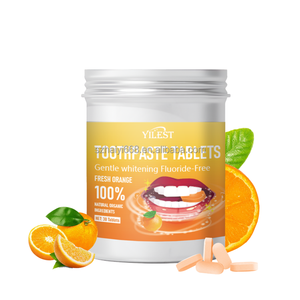 Comprimés de <span class=keywords><strong>dentifrice</strong></span> Orange à mâcher de taille de voyage Portable saveur de fruit blanchiment des dents menthe rince-bouche granulés étiquette personnalisée - Product Image 1