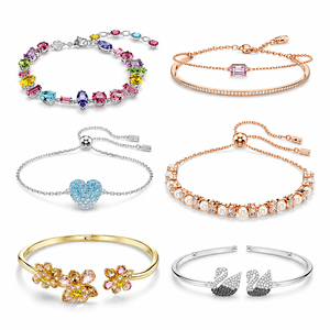 Bracelets en cristal de luxe en gros pour femmes, style <span class=keywords><strong>Swarovski</strong></span>, plaqué or et argent, bracelet à breloques, bijoux de mode, cadeau - Product Image 5