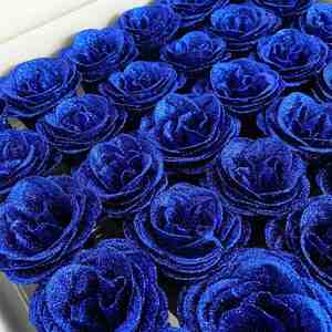Glitter Rose Heads Flower Crystal Rose Gold Powder Flower Blue Enchantress ValentineDay <b>Bouquet</b> DIY Material Glitter Rose Flower - Product Image 2