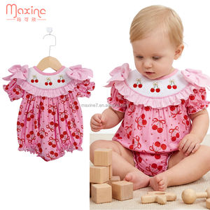 בגדי ילדים סיטונאיים עם הדפסה בהתאמה אישית, אוברולים לפעוטות עם קשת, בגד גוף לבנות, אוברול בועות לתינוקות - Product Image 3