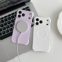 Coque de protection arrière pour iPhone 17 Pro Max 16 15 14 Plus 17 Air, protection de l'appareil photo, motif vague d'eau, silicone liquide magnétique