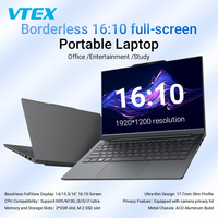 Ordinateur portable professionnel fin en métal de 14/15,3/16 pouces, écran plein écran, emplacement pour SSD DDR, processeur I7 I3, épaisseur de 17,7 mm, cache-caméra, PC sans cadre