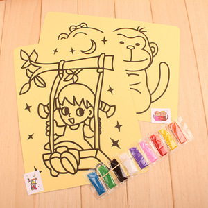 Offres Spéciales main Puzzle bricolage dessin animé Doodle peinture sable cartes Kit personnalisé coloré Art ensemble pour enfants éducatif artisanat Animal - Product Image 6